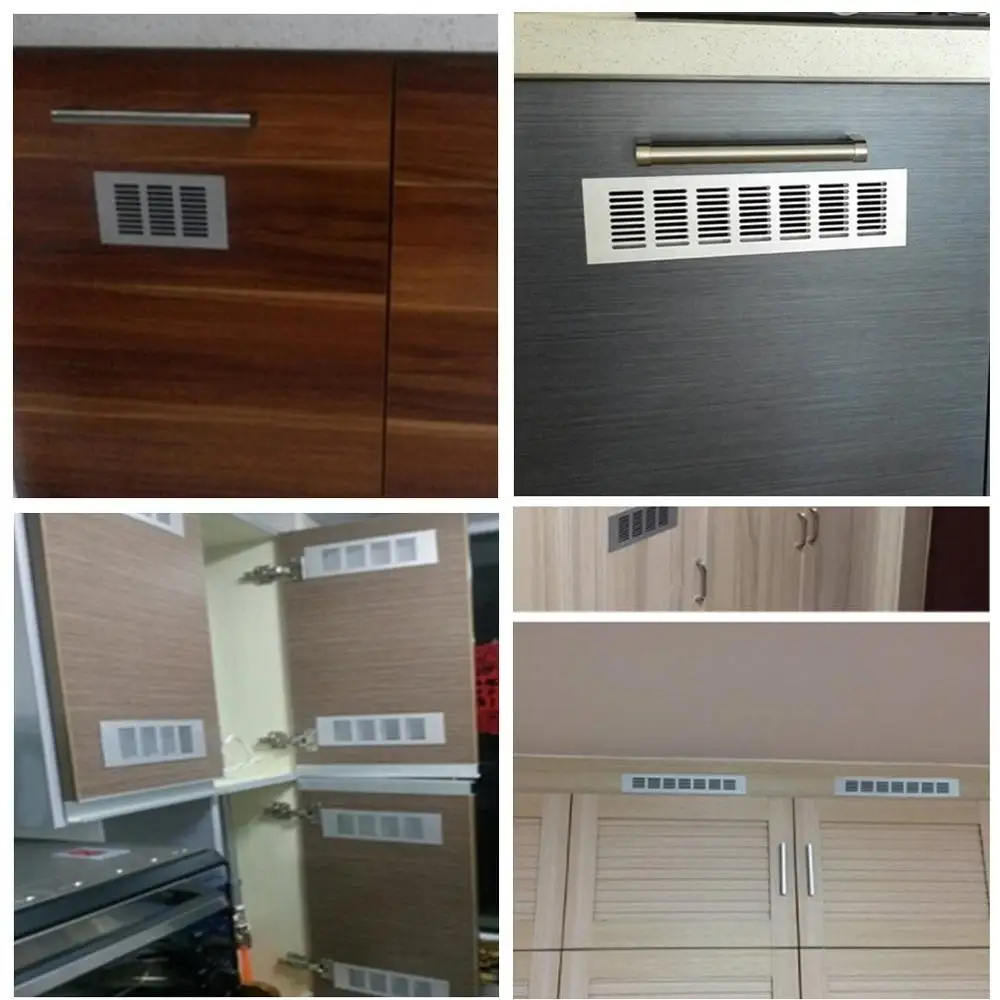 100mm Wide Square Rectangle Aluminum Air Vent Grille Cover A/C Furniture Closet Sanding Gold Silver Matte Black White Lacquer