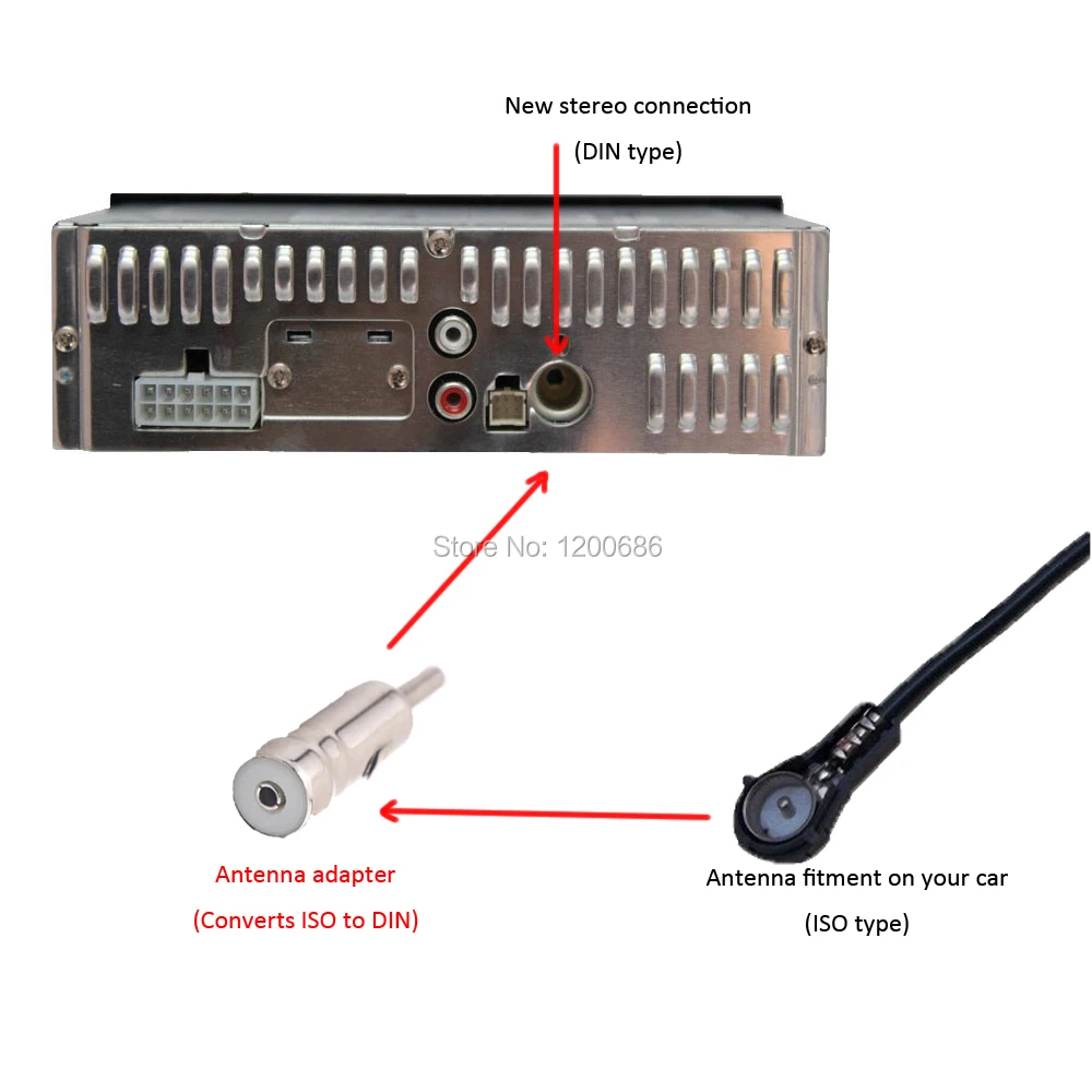 

Car Radio Antenna Adapter Aerial ISO to DIN Metal Coated Connector