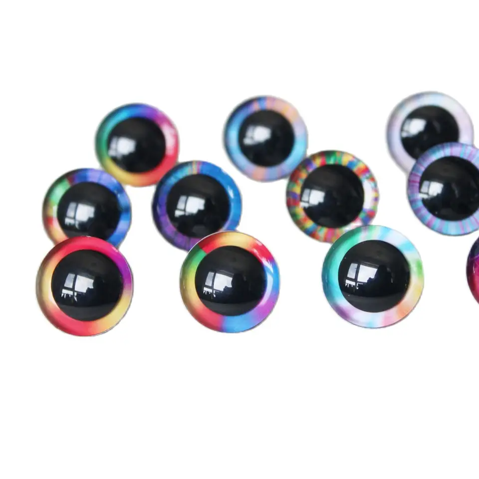 100pcs 9mm12mm 14mm 16mm 18mm 20mm 25mm 30mm 35 3d Rainbow Colors Toy Safety  Eyes Doll Eyes + Washer For Diy Plush Doll--r12 - Dolls Accessories -  AliExpress