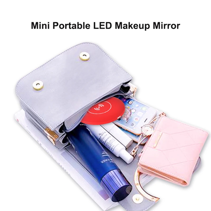 Led косметическое зеркало с подсветкой портативное компактное мини-зеркало Сенсорное зеркало освещение косметическое зеркало Беспроводная usb Зарядная база