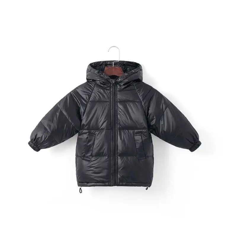 Winter New Children Girls 90% White Duck Down Hooded Coat Parkas Kids Boys Girls Warm Thick Jacket Toddler Outerwear NO21 - Цвет: Черный