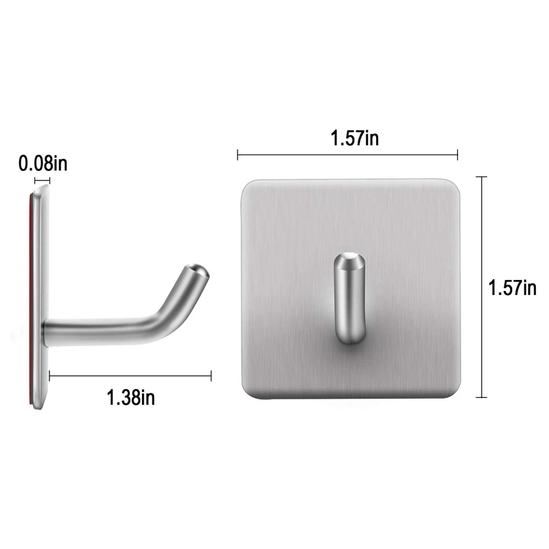 Fashion-Adhesive Hooks Wall Hooks Hangers Heavy Duty Waterproof Stainless Steel Hooks for Hanging Kitchen Bathroom Home Stick on