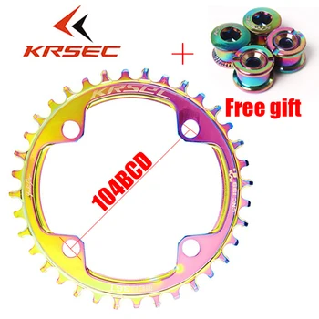 

KRSEC MTB bicycle Chainring Narrow Wide Chainwheel 32/34/36/38T For 8/9/10/11s chain Ring with 4pc bolts Crankset bike parts Too