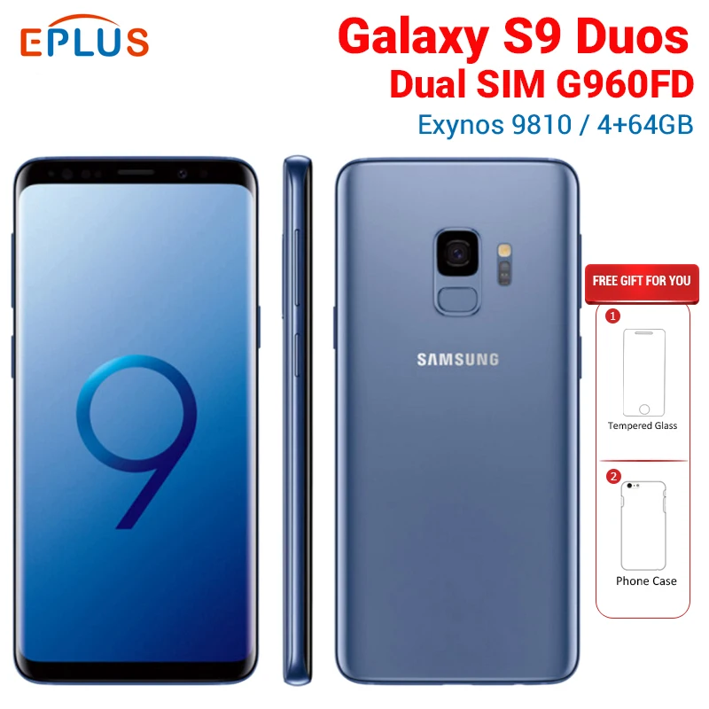 

EU version Version Samsung Galaxy S9 G960FD S9 Duos G960F/DS Dual SIM Mobile Phone 4GB 64GB 5.8" Octa core 4G LTE NFC 12MP Phone