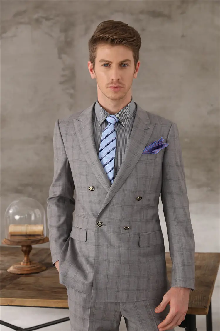 Мужской костюм из шерсти и кашемира, сшитый на заказ, свадебные приталенные костюмы для мужчин, 2 предмета