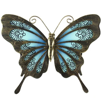 

Metal Butterfly Wall Decoration Outdoor Garden Fence Art Hanging Decoration for Terrace or Bedroom Blue
