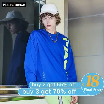 

Metersbonwe 2020 New Spring Sweatshirt Men High Quality Loose Letter Printing Sweatshirt Fashion Men's Skateboard Sweatshirts