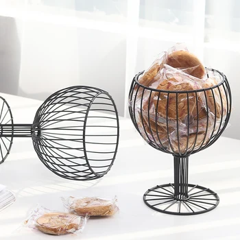 

Nordic Fruit Basket Container Tray Wine Glass Shape Snacks Dessert Vegetable Storage Modern Creative Table Storage