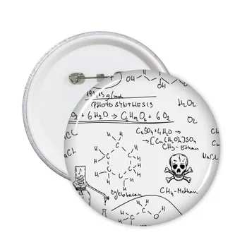 

Calculus Organic Chemistry Experiment Formula Illustration Round Pins Badge Button Clothing Decoration Gift 5pcs