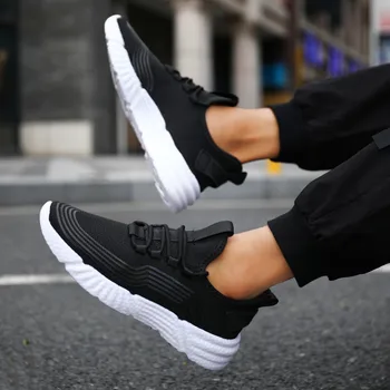

New Men's Casual Shoes Summer mesh breathable lightweight sneakers Breathable Light Mesh Lace Up Flats Male Sneaker Casual Shoes