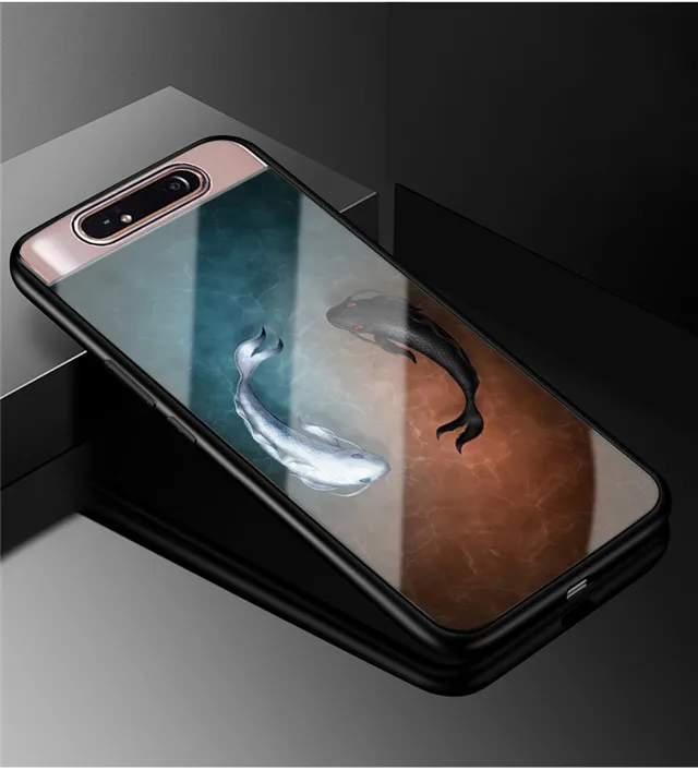 27 Для samsung Galaxy A80 чехол 6,7 ''закаленное стекло твердая задняя крышка для samsung Galaxy A90 A 80 мягкий чехол для телефона бампер - Цвет: 27
