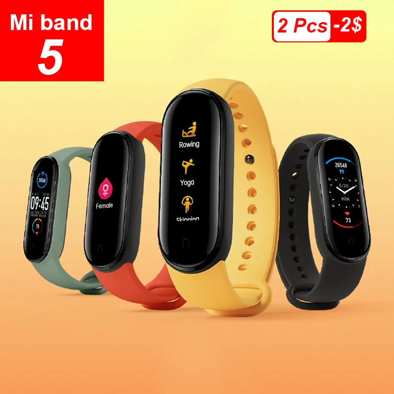 Nuevo Xiaomi Mi Band 5 Smartband 4 Color 1,2 "Pantalla táctil Miband 5 pulsera Fitness oxígeno sangre Monitor de ritmo cardíaco|Pulseras inteligentes| - AliExpress