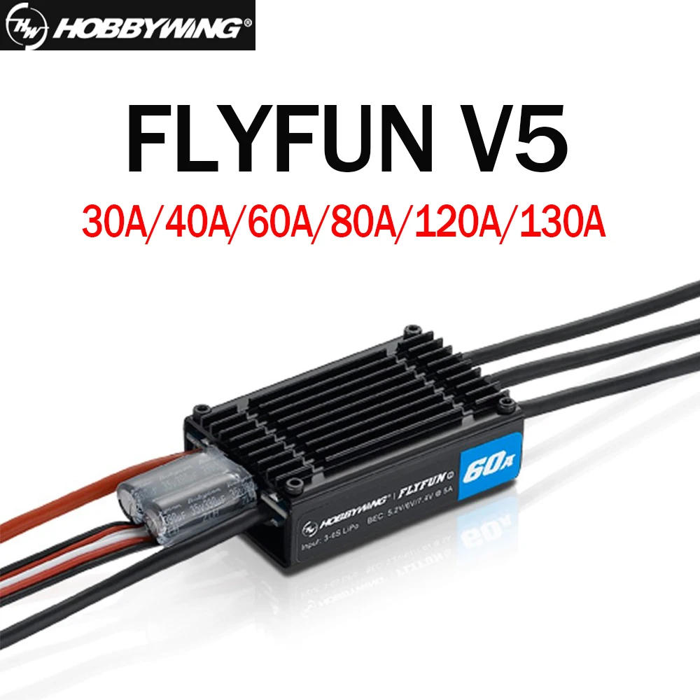 Hobbywing FlyFun V5 60A Speed Controller 3-6S Lipo Brushless ESC w DEO Function 