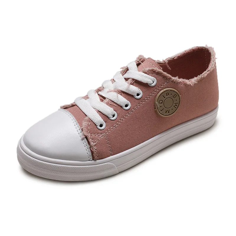 

2019 Autumn New Style Canvas Shoes Women's Korean-style Flat Low Top Breathable Sneakers Students Versatile Sneakers Breathable