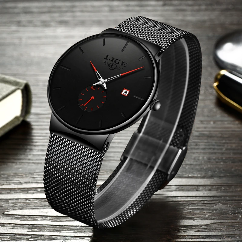 

LIGE Fashion Watches Casual Waterproof Quartz Clock Mens Watches Top Brand Luxury Ultra-Thin Date Sports Watch Relogio Masculino