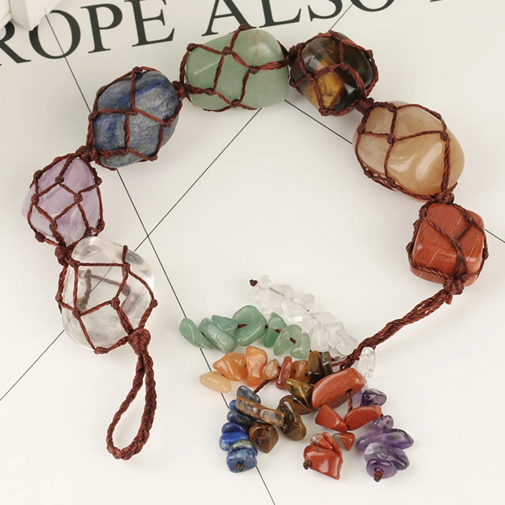 7 Chakra Tumbled Gemstone Tassel Chakra Natural Crystal Stone Car Pendant Hanging Ornament Stones For Car Home Decor 7 Chakra Tumbled Gemstone Tassel Chakra Natural Crystal Stone Car Pendant Hanging Ornament Stones For Car Home Decor