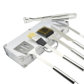 

6Pcs/set Stainless Steel BBQ Tool Set Kitchenware Kit Kitchen Grill BBQ Tools Accessories