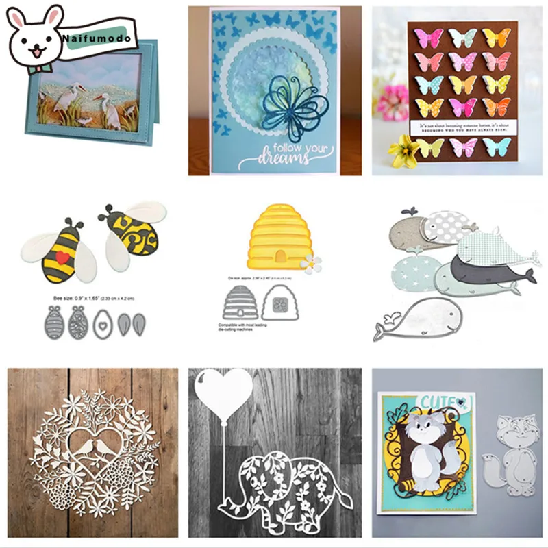 

Naifumodo Cat Cutting Dies Crafts Metal Die for Scrapbooking Card Album Embossing Die Cut New Template