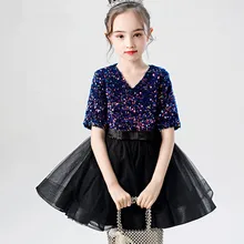 Платье принцессы для девочек; праздничное платье с цветочным узором для девочек; фатиновое платье с блестками для свадьбы; вечернее платье для дня рождения; детское платье для первого причастия