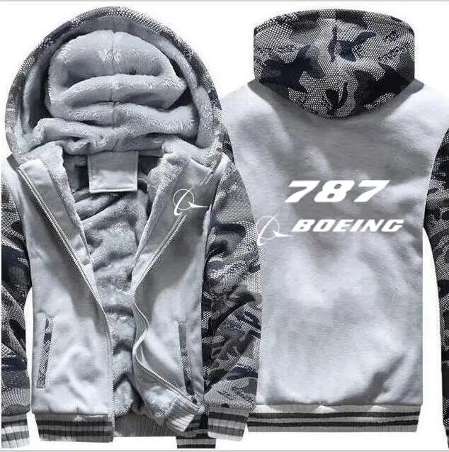 Для мужчин с камуфляжным принтом, 787 747 осень зима Пилот BOEING куртка с капюшоном BOEING авиалайнер Толстовка Спортивная плотная куртка на молнии верхняя одежда; камуфляжная куртка - Цвет: Розовый