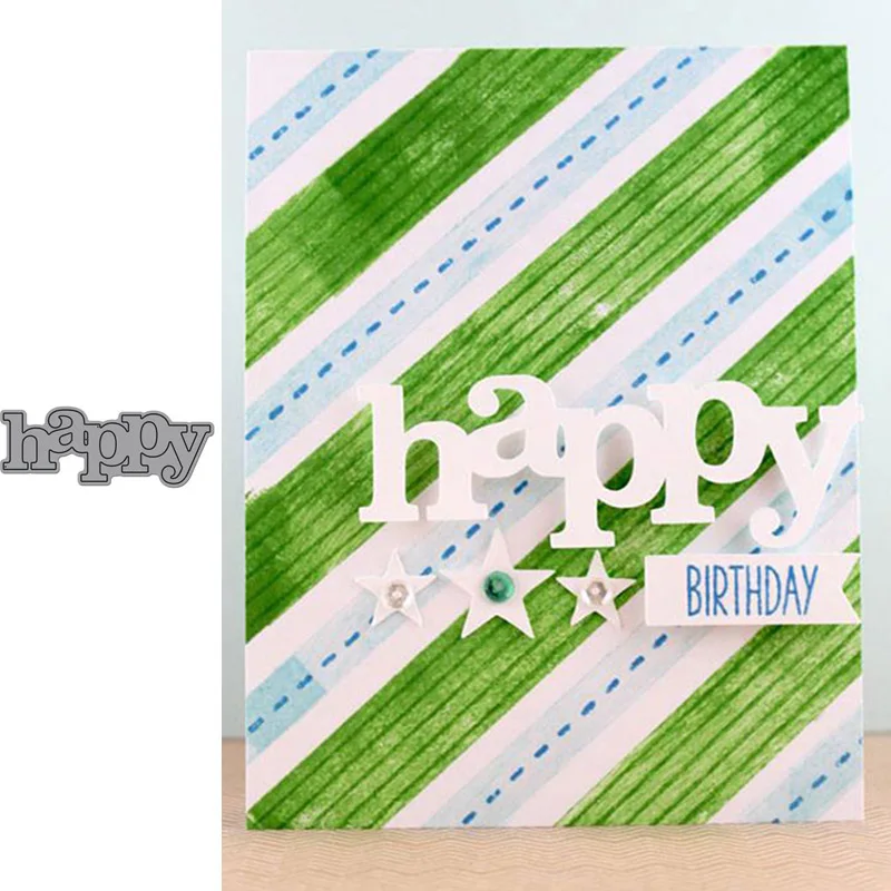Металлические режущие штампы Happy Words трафареты для рукоделия скрапбукинга