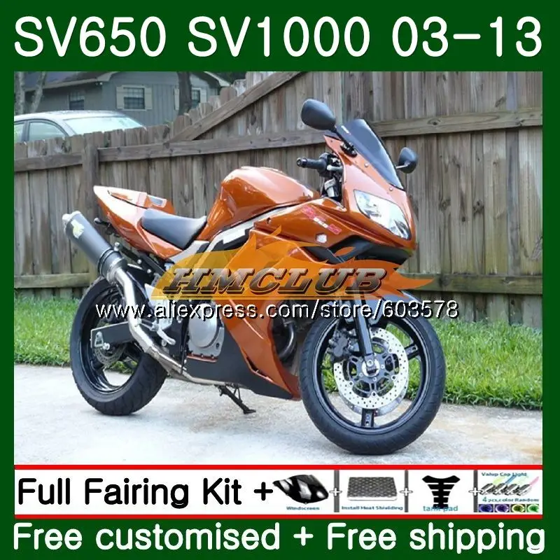SV650S для SUZUKI SV650S 03 06 07 08 09 10 13 19CL. 25 SV1000S 2004 2005 2006 2007 2008 2009 2010 2012 2013 темно-оранжевые элементы корпуса