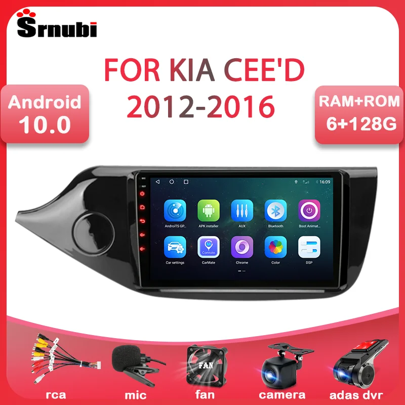 Srnubi Android 10 автомобильный радиоприемник для KIA Cee ɽ CEED JD 2012-2018 2 din WIFI GPS навигация