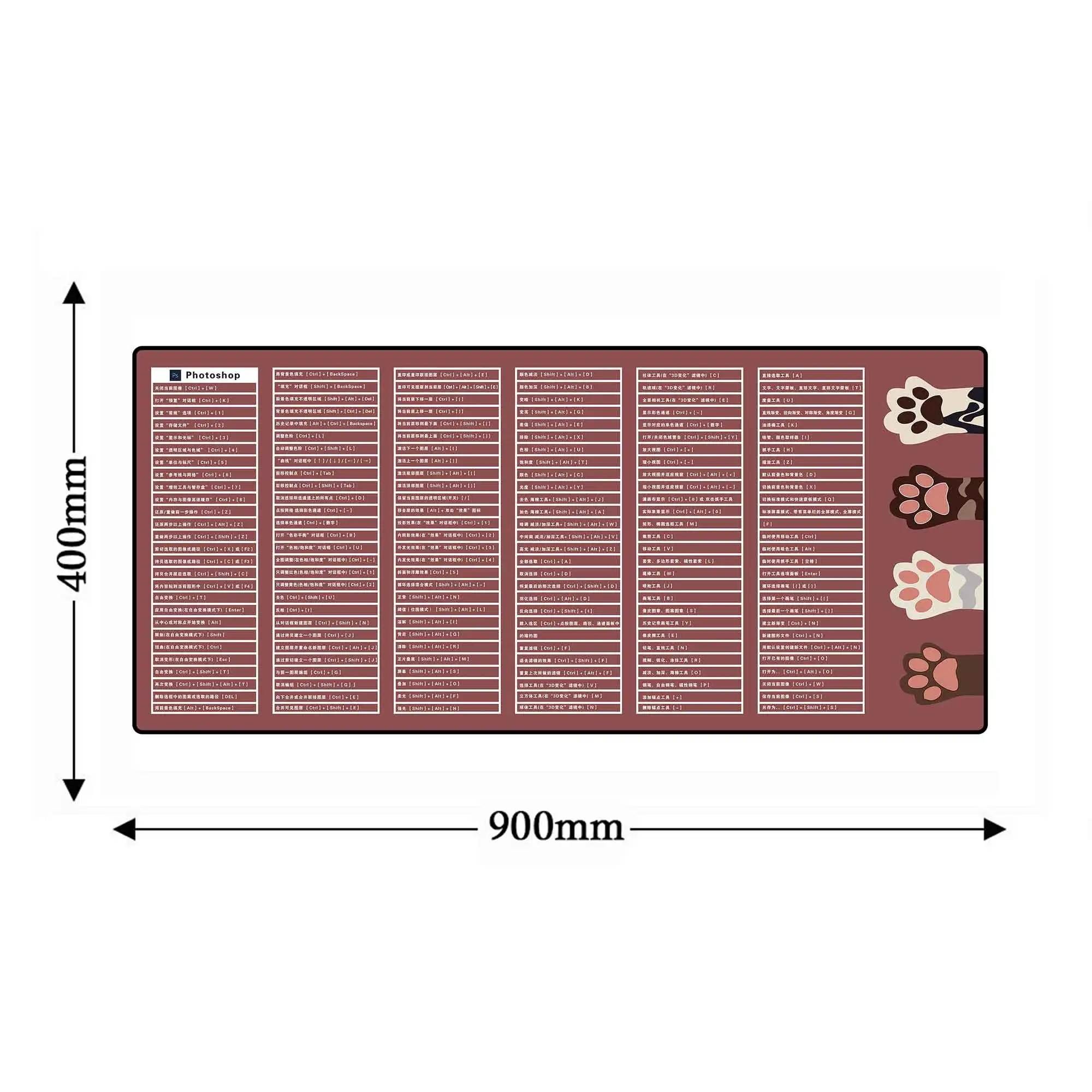 900*400mm Large Ps Shortcut Keys Locking Edge Rubber Anti-slip Computer Keyboard Mouse Pad Laptop Gaming Desk Mousepad Muismat - Цвет: 900-400-2mm