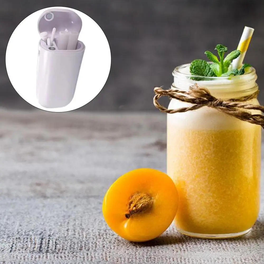 

Foldable Silicone Straw Portable Reusable Collapsible No Smell Heat Resistant Drinking Straw With Storage Case Box