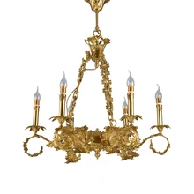 French all copper chandelier luxurious atmosphere retro European villa living room lamp dining room bedroom study brass lamp