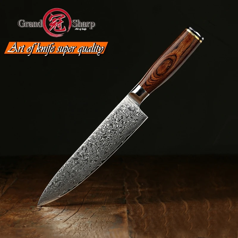 GRANDSHARP 8 дюймов нож шеф-повара 67 слоев японский дамасский нож шеф-повара VG-10 японские кухонные ножи инструменты для приготовления пищи подарочная коробка
