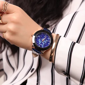 

Women Watches Leather Watchband Luxury Diamond Watch Korean Style Waterproof Large Dial Fashion Rhinestone Relojes Para Mujer