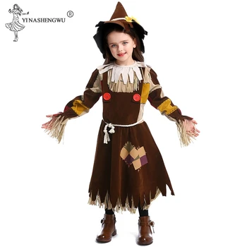 

2019 New Arrival Halloween Party Children Kids Cosplay Witch Costume For Girls Halloween Costume Party Straw Doll costume