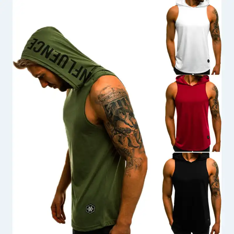 sleeveless running hoodie