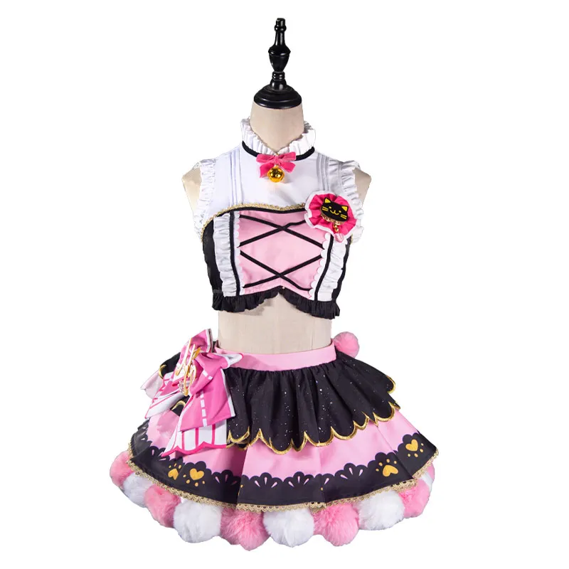 

Новинка 2020, костюм для косплея Love Live с кошачьими ушками, двойной хвост, Yazawa Nico, милое платье, Хэллоуин B