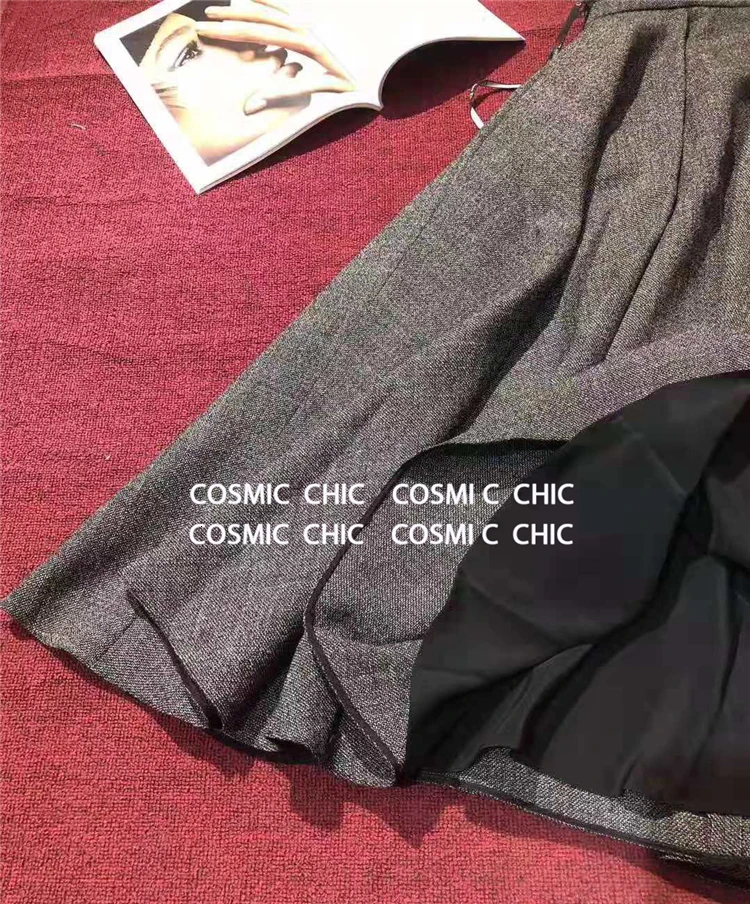 Cosmicchic осень зима Женская шерстяная юбка Макси Тюль Бандаж с высокой талией винтажная длинная юбка Повседневная готическая юбка с рюшами