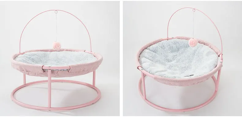 Cat Bed Pet Hammock Rocking Chair Rolling Cradle Swing Toy for Small Cat Baby Cat Kitten Easy Assemble