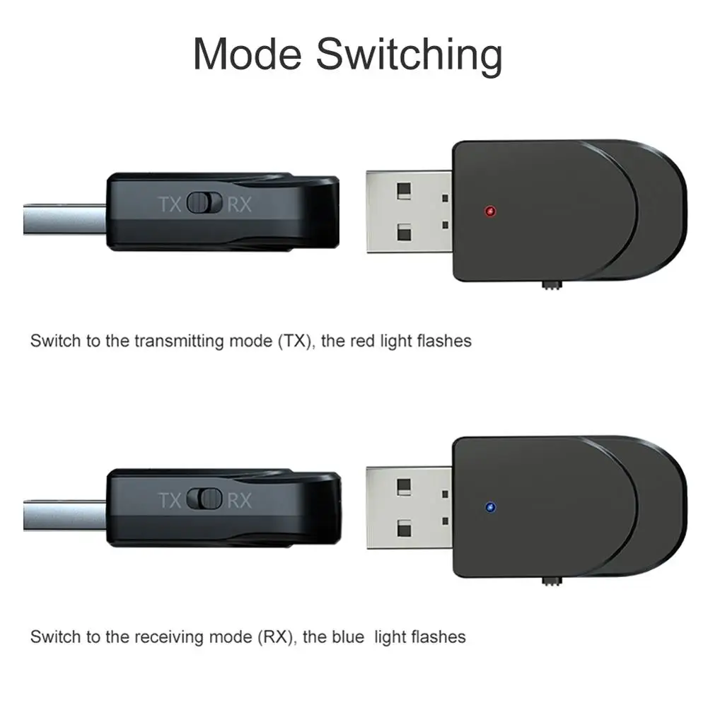Аудио Bluetooth 5,0 адаптер передатчик приемник 2 в 1 Мини USB Домашний автомобильный стерео звук адаптер для ПК ТВ Bluetooth адаптер