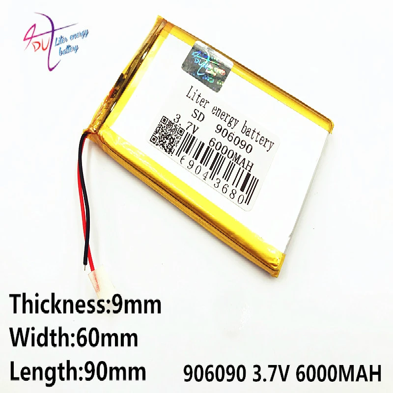 3 7 в 6000 мАч 906090 (полимерный литий-ионный/литий-ионный аккумулятор) литровая