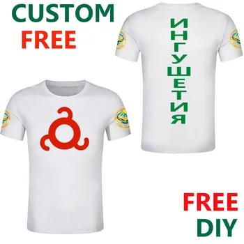 

Ingushetia Republic short sleeve custom t shirt Russian print text diy word Independent Federation Russia flag clothing