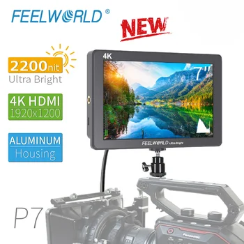 

FEELWORLD P7 7 Inch Ultra Bright 2200nit on Camera Field DSLR Monitor Aluminum Housing 4K HDMI Video Focus Assist with DC output
