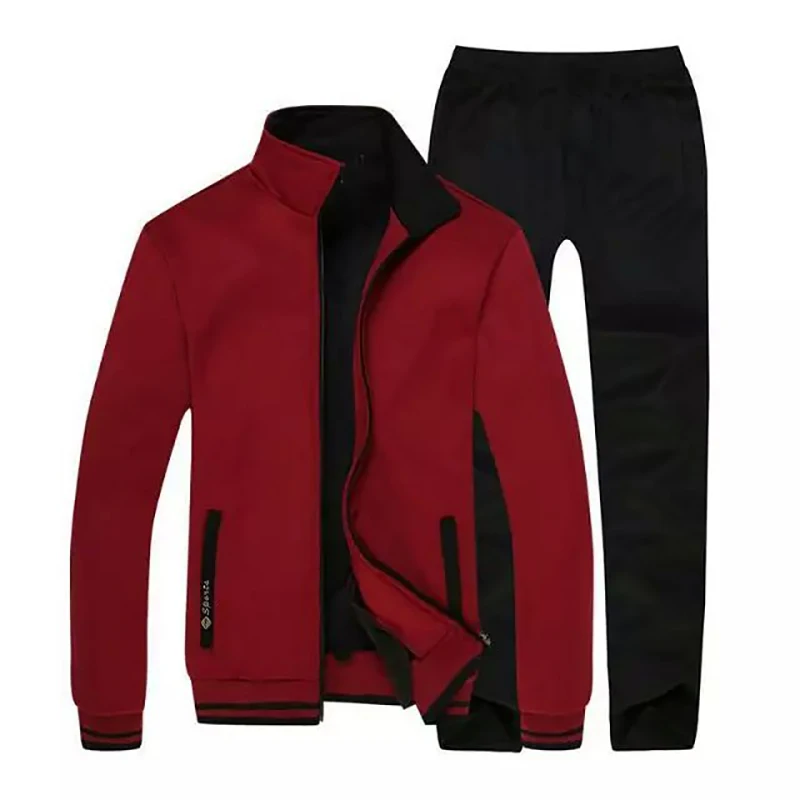 Red Мужские комплекты 5XL верхняя одежда Осенняя спортивная одежда уличная комплект из двух предметов повседневное пальто для пар досуг бег мужская одежда MOOWNUC - Цвет: Red