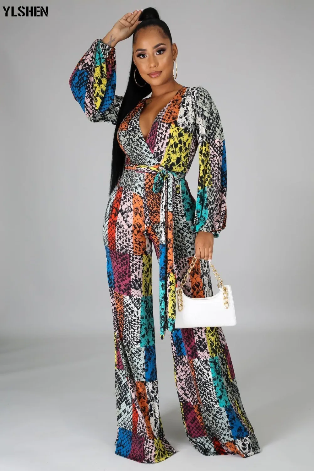 African Print Dresses For Women Sexy V-neck Jumpsuit African Clothes Africa Dress Dashiki Ankara Style Plus Size Africa Clothing 04