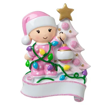 

Cute Baby Kids DIY Name Blessings Christmas Tree Pendant Christmas Decor PVC Rubber Drop Ornament Gift For Kids Party Home Decor