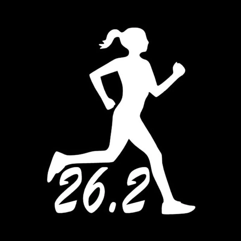 11 см* 14 см спортивные 26,2 Marathon девушка бегущие окна Стайлинг виниловые наклейки на окна