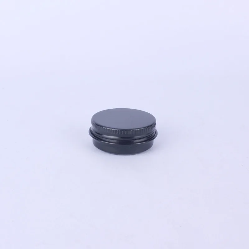 15g Black Color Metal Aluminum Cream Refillable Jar Tin with Screw Thread Cosmetic Lip Balm Mask Ointment Containers, 200pcs/lot