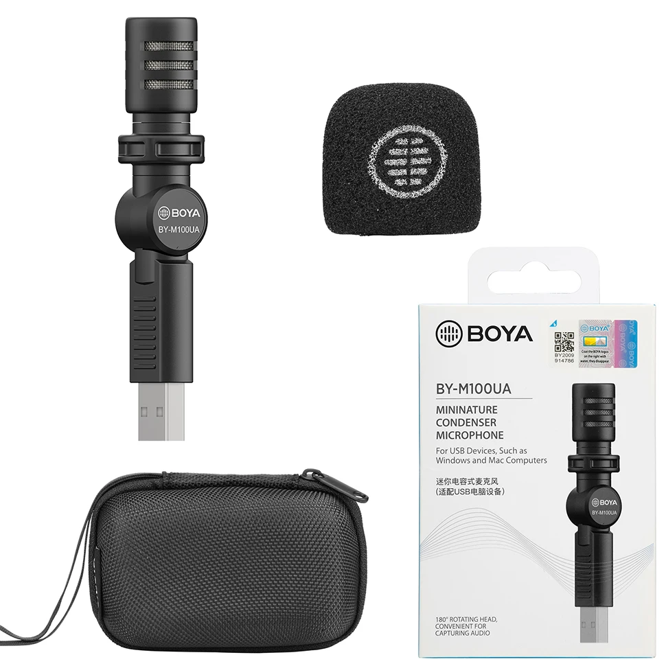 BOYA BY-M100 Wireless Microphone Lavalier Portable Audio Video Recording Mini Mic for iPhon Android Live Game Smart Phone Camera