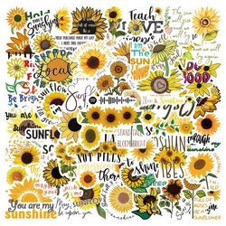 Lot de 10, 30 ou 50 pièces, jolis graffitis de tournesol, pour étui de téléphone portable, moto, bagage, jouet, autocollant étanche, vente en gros 