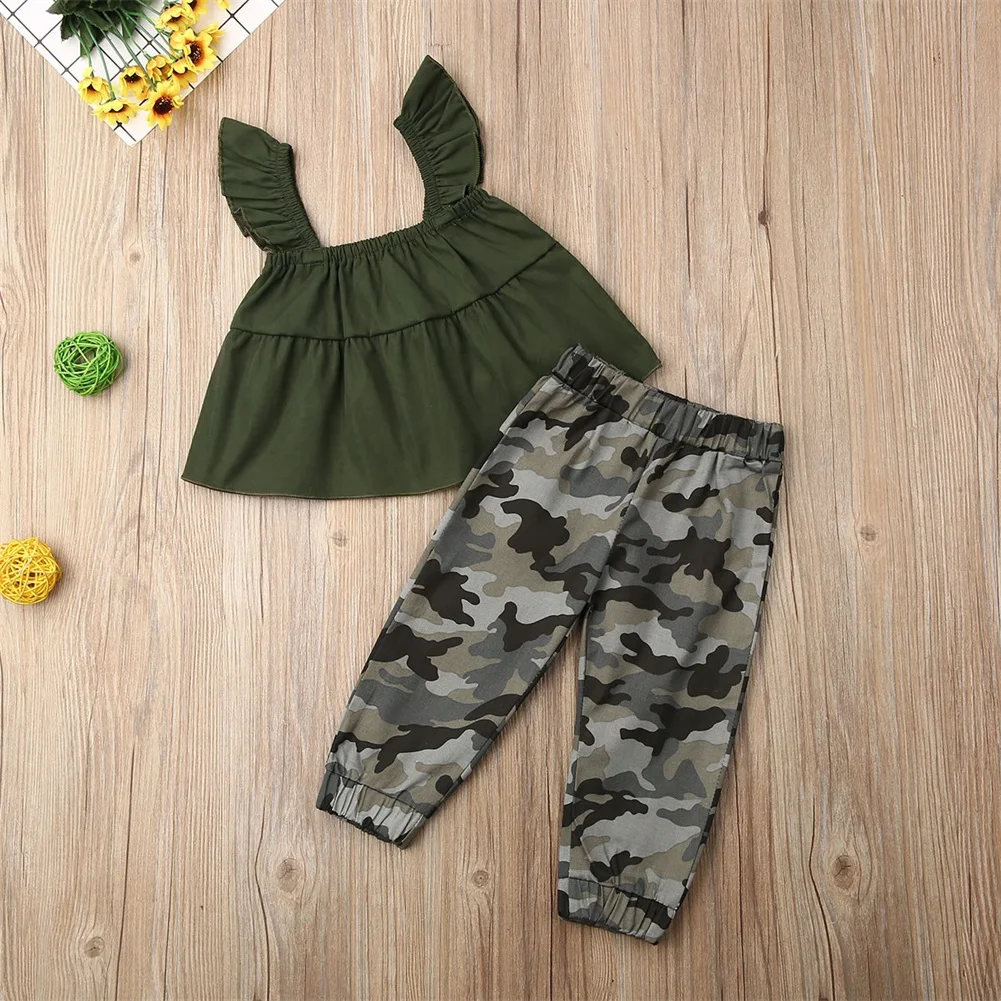 Toddler Kids Baby Girl Tank Crop Tops Pants Leggings 2Pcs Outfits Clothes Sets