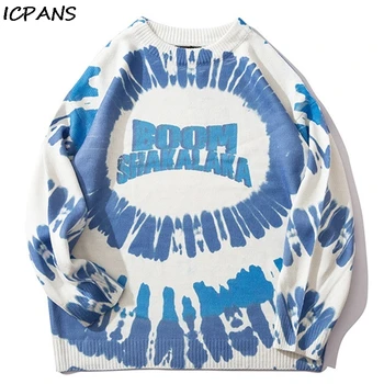 

ICPANS 2019 Winter Hip Hop Men Women Couple Autumn Sweaters Loose Mens Skull Sweater Streetwear Pullover Clown Fashion